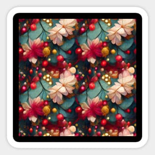 dreamy floral christmas Sticker